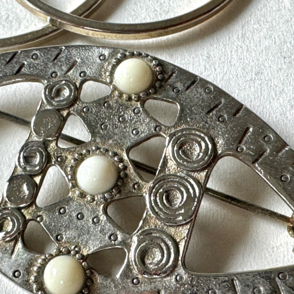 Fashion Pin and Hoops Jewelry, Vintage 1990s